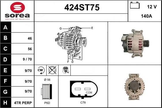 STARTCAR 424ST75 - Alternateur droxauto.com