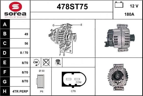 STARTCAR 478ST75 - Alternateur droxauto.com