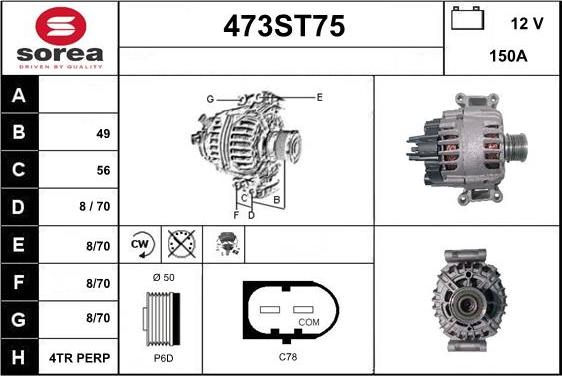 STARTCAR 473ST75 - Alternateur droxauto.com
