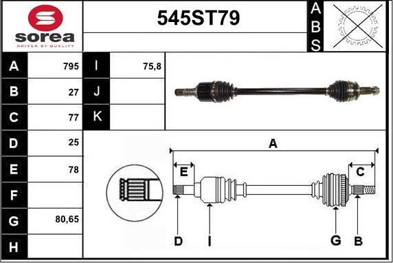 STARTCAR 545ST79 - Arbre de transmission droxauto.com