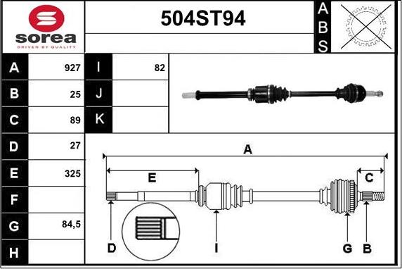 STARTCAR 504ST94 - Arbre de transmission droxauto.com