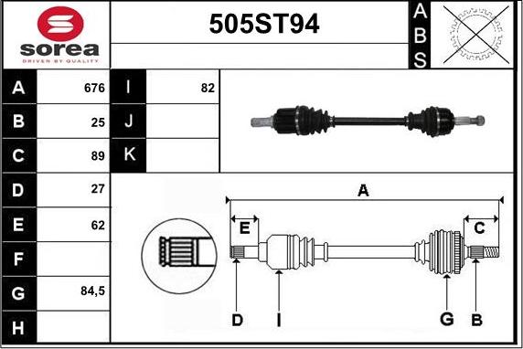 STARTCAR 505ST94 - Arbre de transmission droxauto.com