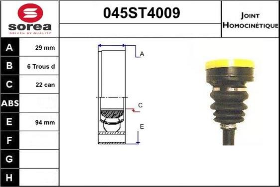 STARTCAR 045ST4009 - Jeu de joints, arbre de transmission droxauto.com
