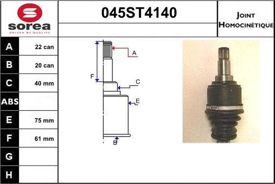 STARTCAR 045ST4140 - Jeu de joints, arbre de transmission droxauto.com