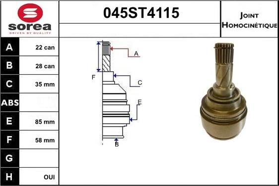 STARTCAR 045ST4115 - Jeu de joints, arbre de transmission droxauto.com