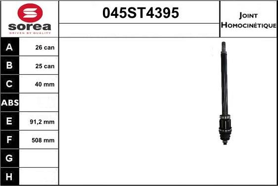 STARTCAR 045ST4395 - Jeu de joints, arbre de transmission droxauto.com