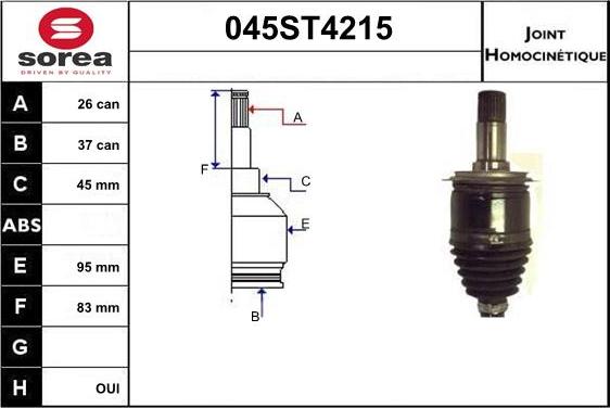 STARTCAR 045ST4215 - Jeu de joints, arbre de transmission droxauto.com