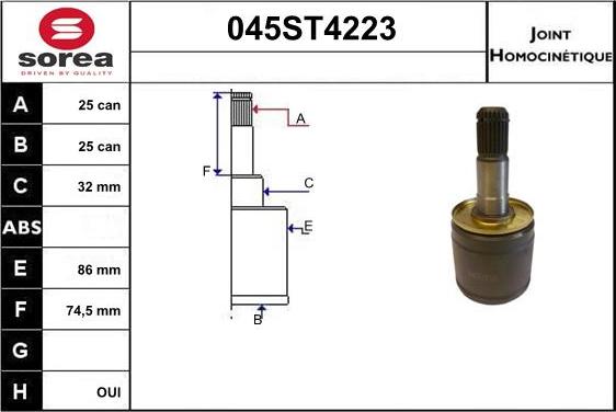 STARTCAR 045ST4223 - Jeu de joints, arbre de transmission droxauto.com