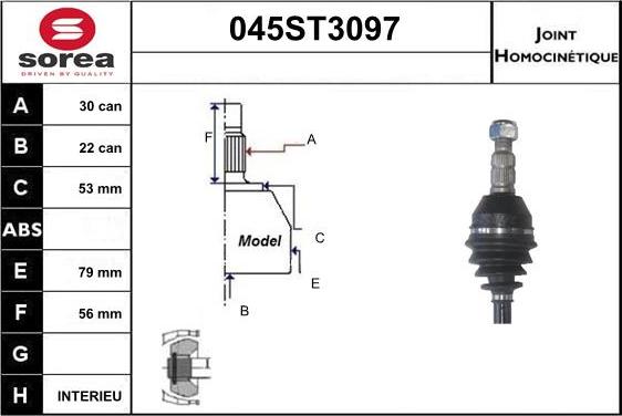 STARTCAR 045ST3097 - Jeu de joints, arbre de transmission droxauto.com