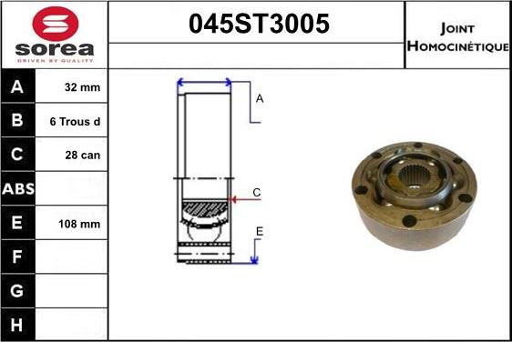 STARTCAR 045ST3005 - Jeu de joints, arbre de transmission droxauto.com
