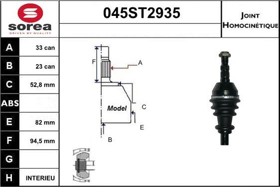 STARTCAR 045ST2935 - Jeu de joints, arbre de transmission droxauto.com