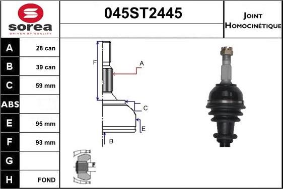 STARTCAR 045ST2445 - Jeu de joints, arbre de transmission droxauto.com
