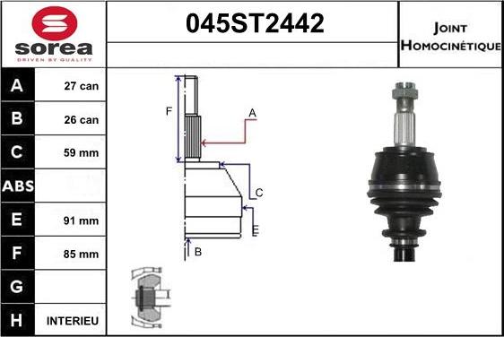 STARTCAR 045ST2442 - Jeu de joints, arbre de transmission droxauto.com