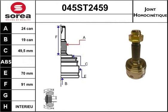 STARTCAR 045ST2459 - Jeu de joints, arbre de transmission droxauto.com