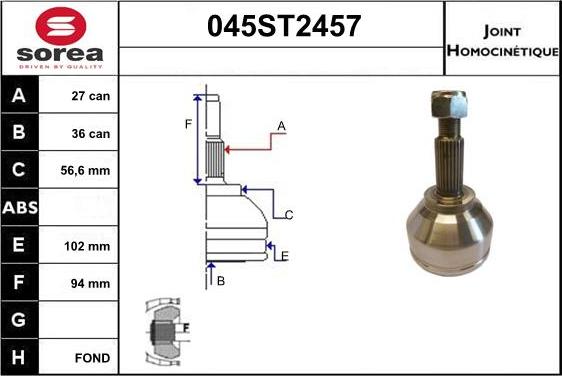 STARTCAR 045ST2457 - Jeu de joints, arbre de transmission droxauto.com