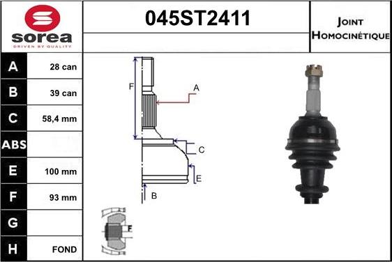 STARTCAR 045ST2411 - Jeu de joints, arbre de transmission droxauto.com