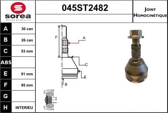 STARTCAR 045ST2482 - Jeu de joints, arbre de transmission droxauto.com