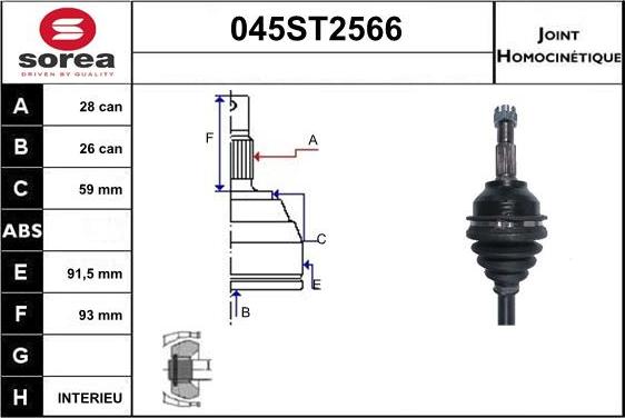 STARTCAR 045ST2566 - Jeu de joints, arbre de transmission droxauto.com