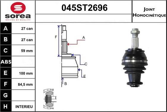 STARTCAR 045ST2696 - Jeu de joints, arbre de transmission droxauto.com