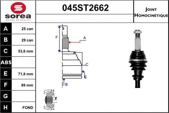STARTCAR 045ST2662 - Jeu de joints, arbre de transmission droxauto.com
