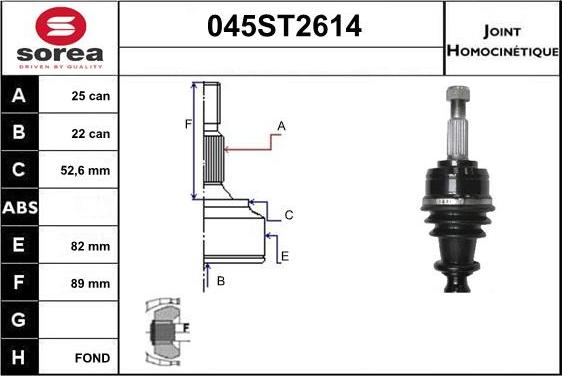 STARTCAR 045ST2614 - Jeu de joints, arbre de transmission droxauto.com