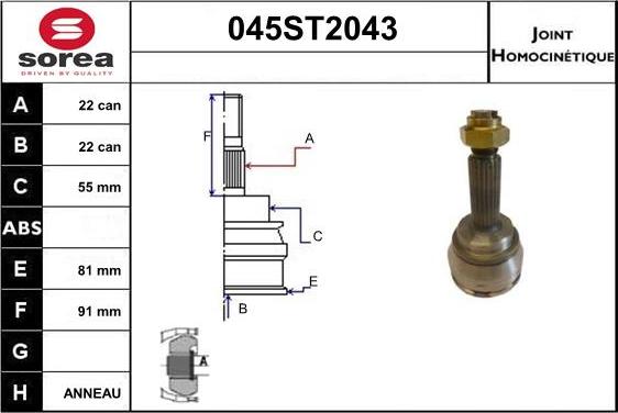 STARTCAR 045ST2043 - Jeu de joints, arbre de transmission droxauto.com