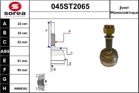 STARTCAR 045ST2065 - Jeu de joints, arbre de transmission droxauto.com