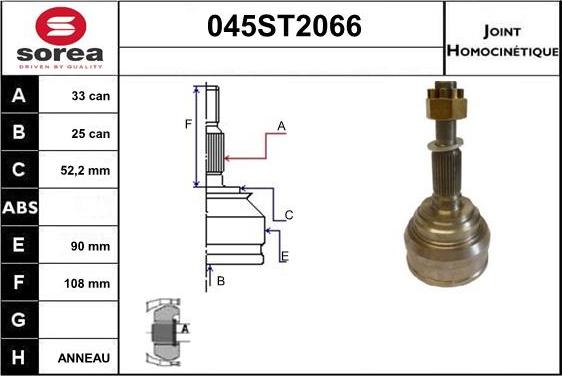 STARTCAR 045ST2066 - Jeu de joints, arbre de transmission droxauto.com