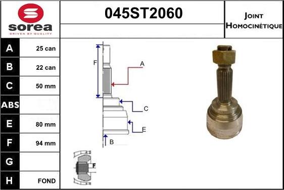 STARTCAR 045ST2060 - Jeu de joints, arbre de transmission droxauto.com