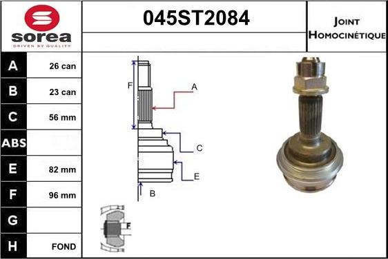 STARTCAR 045ST2084 - Jeu de joints, arbre de transmission droxauto.com