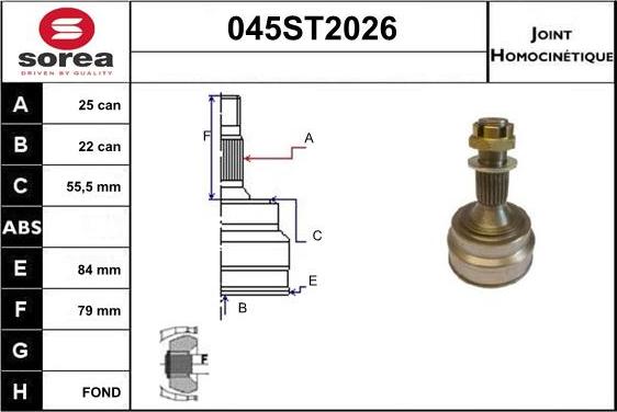 STARTCAR 045ST2026 - Jeu de joints, arbre de transmission droxauto.com