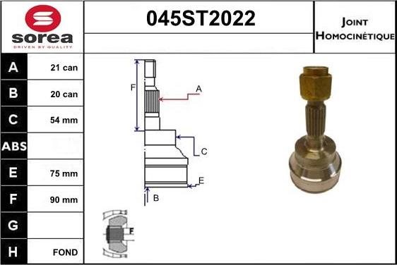 STARTCAR 045ST2022 - Jeu de joints, arbre de transmission droxauto.com