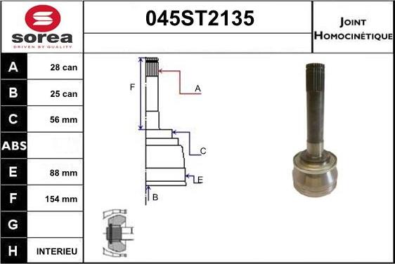 STARTCAR 045ST2135 - Jeu de joints, arbre de transmission droxauto.com