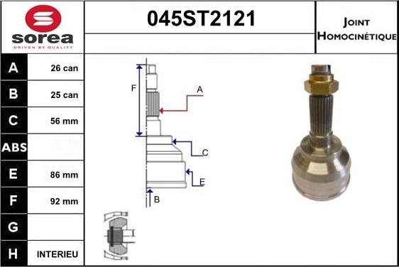 STARTCAR 045ST2121 - Jeu de joints, arbre de transmission droxauto.com