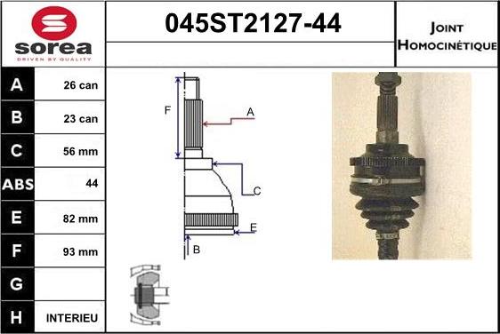 STARTCAR 045ST2127-44 - Jeu de joints, arbre de transmission droxauto.com
