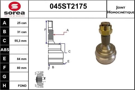 STARTCAR 045ST2175 - Jeu de joints, arbre de transmission droxauto.com
