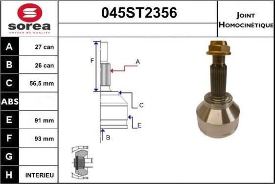 STARTCAR 045ST2356 - Jeu de joints, arbre de transmission droxauto.com