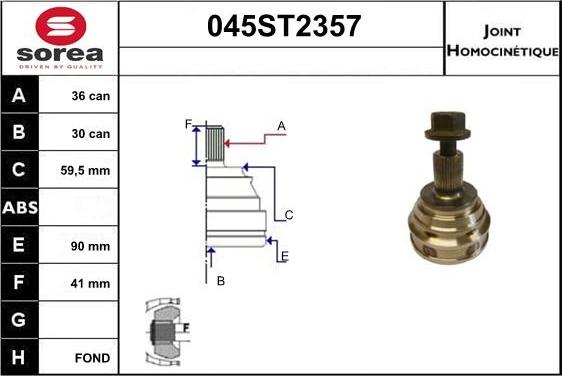 STARTCAR 045ST2357 - Jeu de joints, arbre de transmission droxauto.com