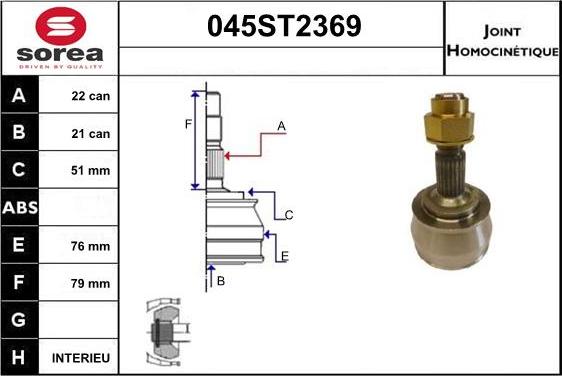 STARTCAR 045ST2369 - Jeu de joints, arbre de transmission droxauto.com