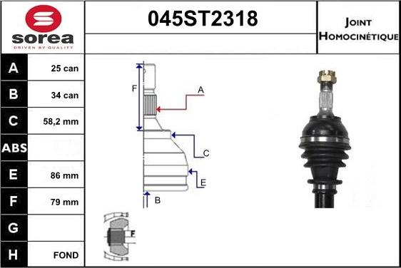 STARTCAR 045ST2318 - Jeu de joints, arbre de transmission droxauto.com