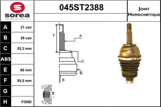 STARTCAR 045ST2388 - Jeu de joints, arbre de transmission droxauto.com