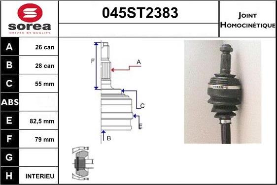STARTCAR 045ST2383 - Jeu de joints, arbre de transmission droxauto.com