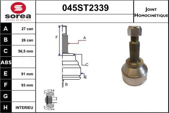 STARTCAR 045ST2339 - Jeu de joints, arbre de transmission droxauto.com