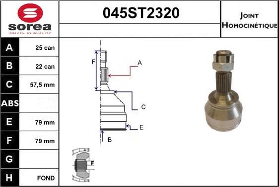 STARTCAR 045ST2320 - Jeu de joints, arbre de transmission droxauto.com