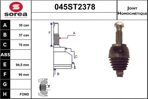STARTCAR 045ST2378 - Jeu de joints, arbre de transmission droxauto.com