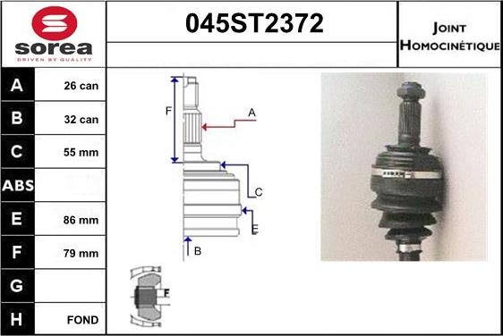 STARTCAR 045ST2372 - Jeu de joints, arbre de transmission droxauto.com