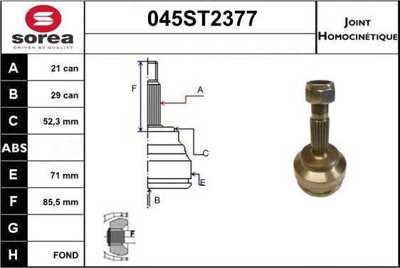 STARTCAR 045ST2377 - Jeu de joints, arbre de transmission droxauto.com