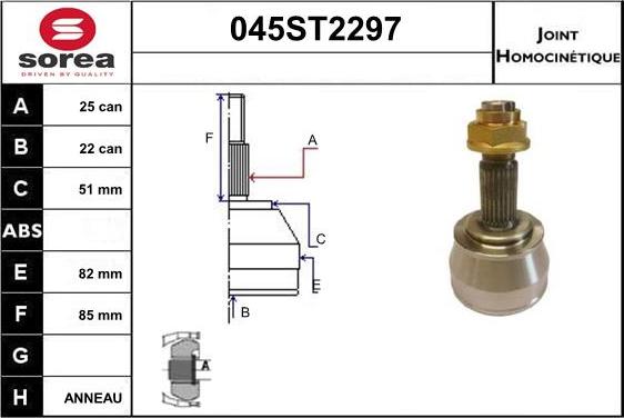 STARTCAR 045ST2297 - Jeu de joints, arbre de transmission droxauto.com