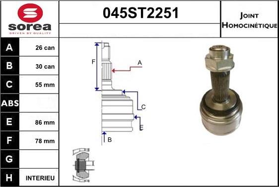 STARTCAR 045ST2251 - Jeu de joints, arbre de transmission droxauto.com