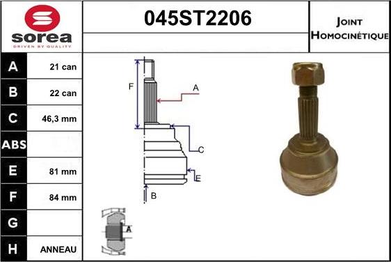 STARTCAR 045ST2206 - Jeu de joints, arbre de transmission droxauto.com